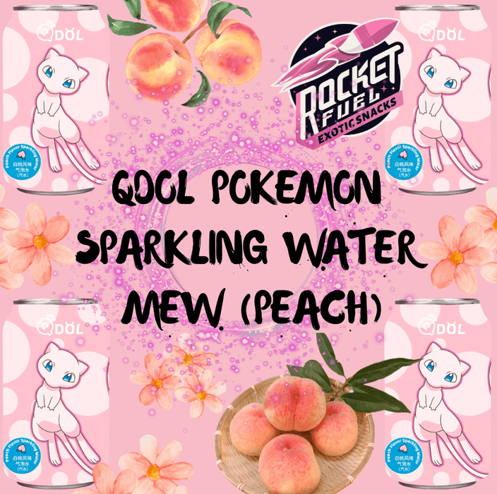 QDOL POKEMON SPARKLING WATER MEW PEACH - Rocket Fuel Snack