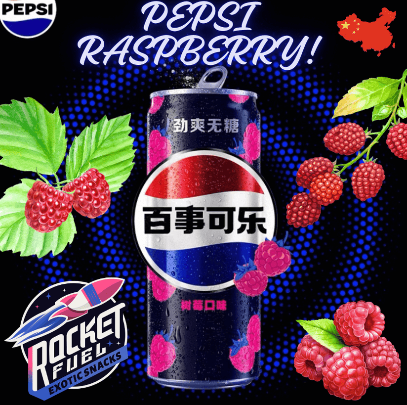 New Pink Pepsi Raspberry Pepsi - Raspberry - 330ml (CHINA) — Rocket Fuel Snack