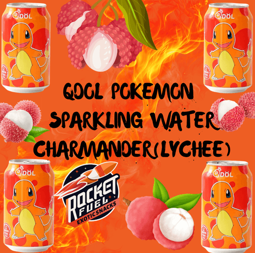 QDOL POKEMON (CHARMANDER) SPARKLING WATER - LYCHEE (CHINA)